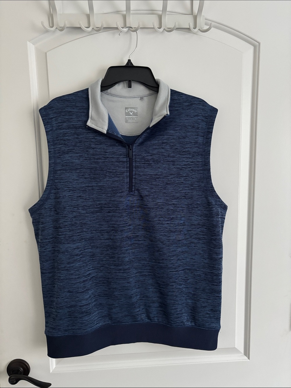 Callaway Weather Series 1/4 Zip Golf Vest Men's Large Navy Blue Heathered